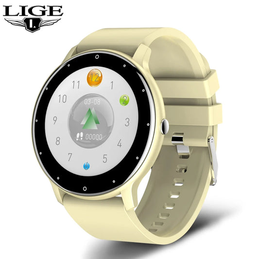 LIGE 2025 New Smart Watch Men Full Touch Screen Sport Fitness Watch IP67 Waterproof Bluetooth for Android Ios Smartwatch Men+Box